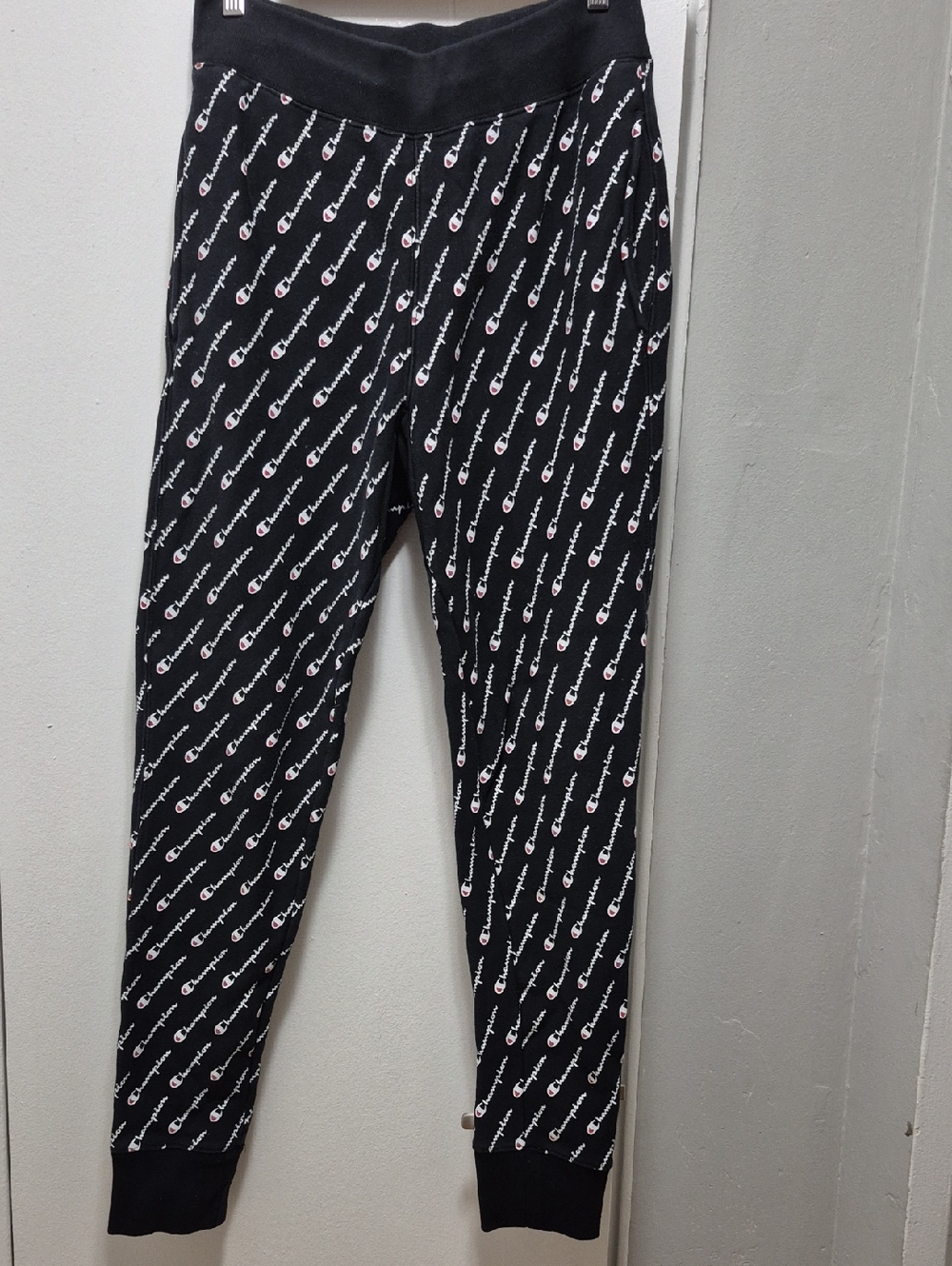Champion Black Logo-Print Leggings